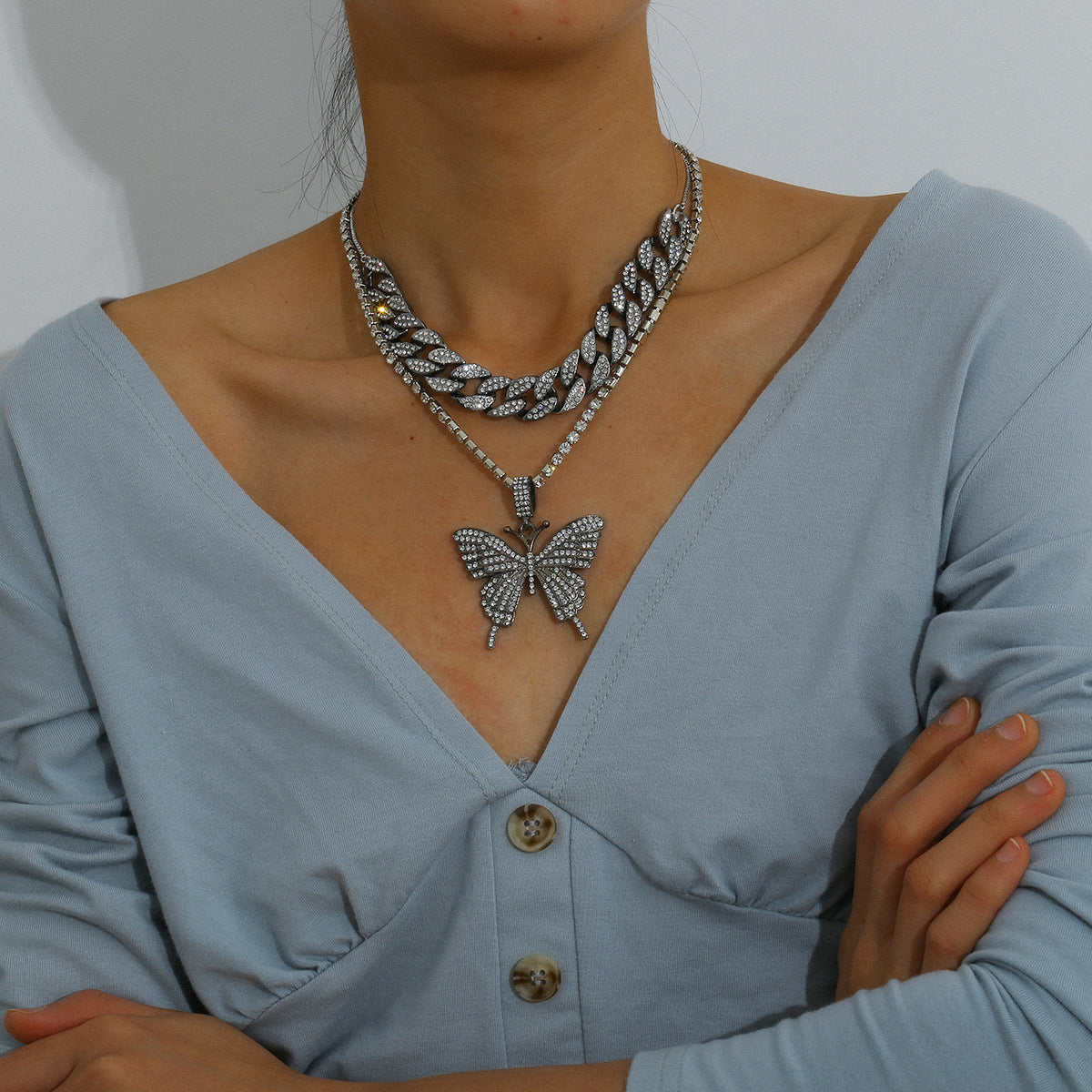 VALENTINA DIAMOND BUTTERFLY NECKLACE