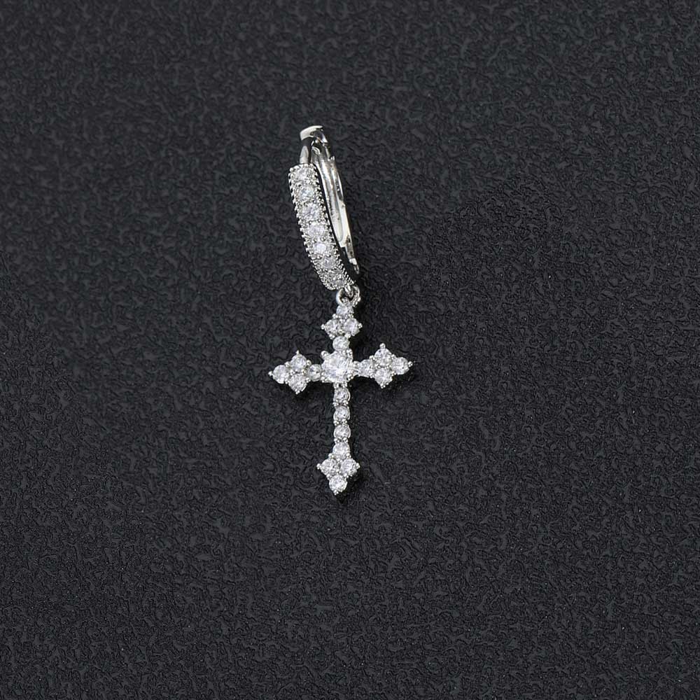 CROSS EARRINGS PLATINUM GOLD