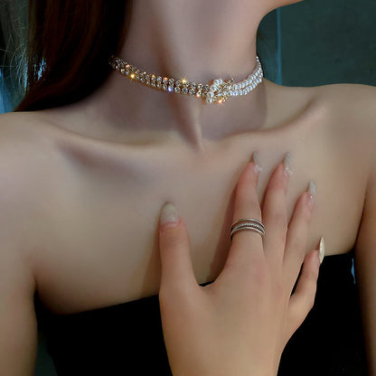 PEARL CRYSTAL GOLD CHOKER