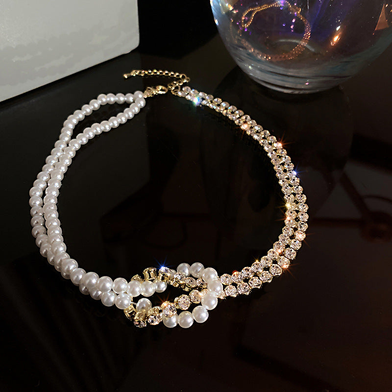 PEARL CRYSTAL GOLD CHOKER