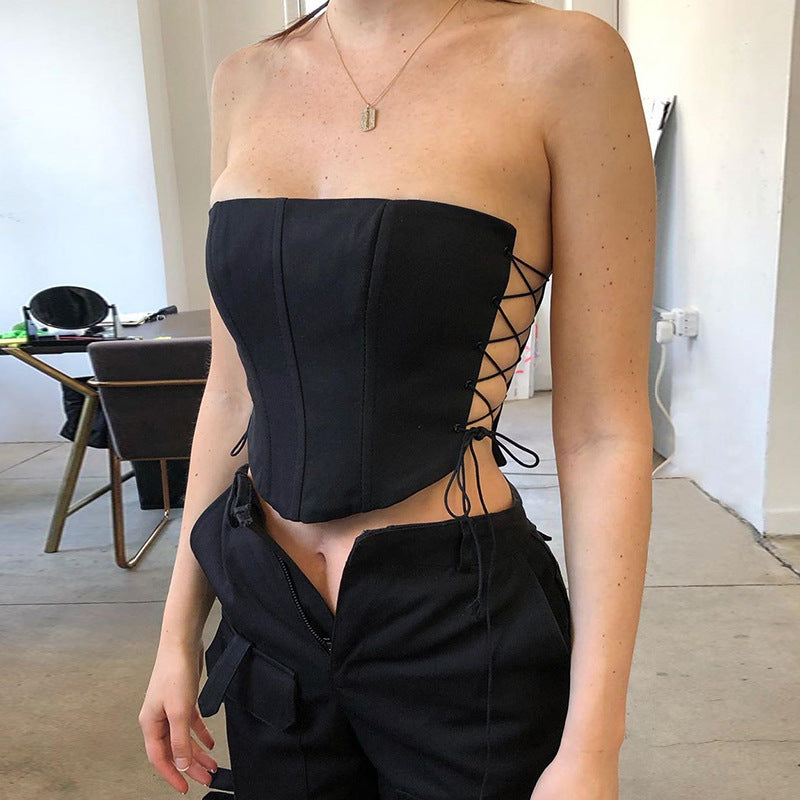 KAJSA TUBE LACE UP CORSET TOP