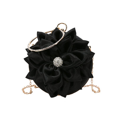 ANGEL SATIN  FLOWER SHOULDER BAG