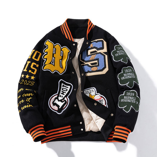 ALEX GRAPHIC EMBROIRDERED BASEBALL JACKET