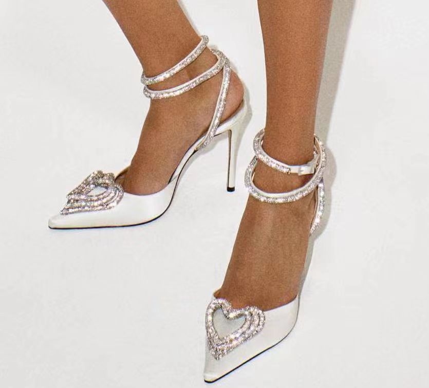 CORAZON POINTED RHINESTONE HIGH HEELS