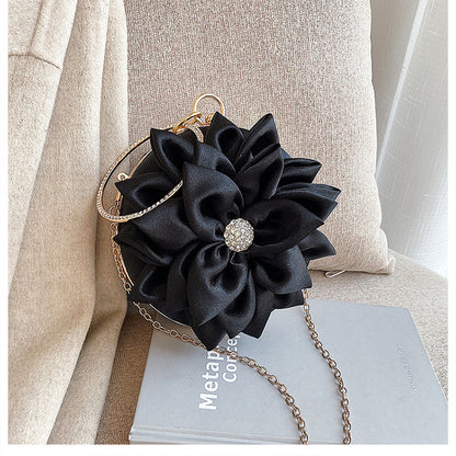 ANGEL SATIN  FLOWER SHOULDER BAG