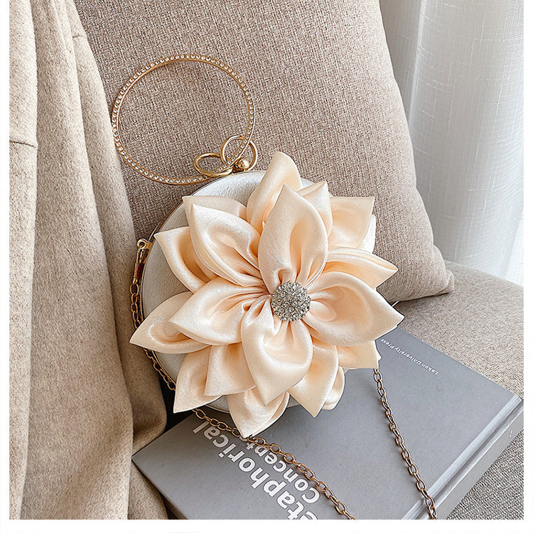 ANGEL SATIN  FLOWER SHOULDER BAG