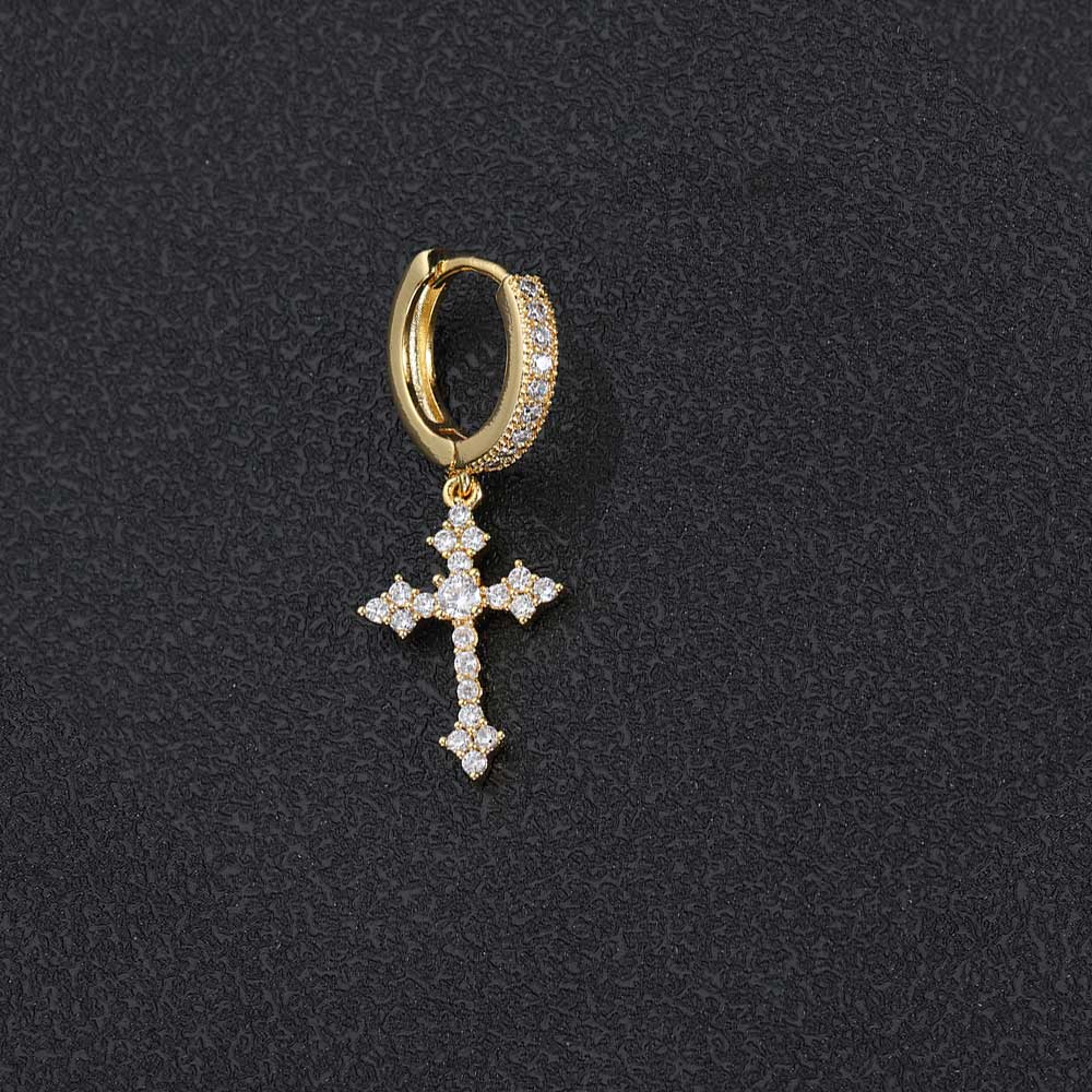 CROSS EARRINGS PLATINUM GOLD