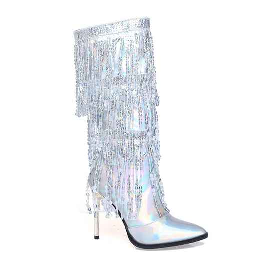 GIGI SEXY SEQUIN TASSEL BOOTS