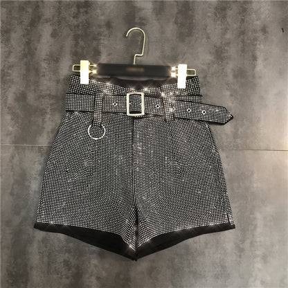 BONITA HIGH-WAISTED RHINESTONE SHORTS