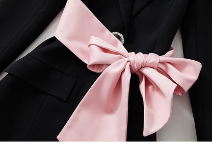 PINK BOW BLAZER DRESS