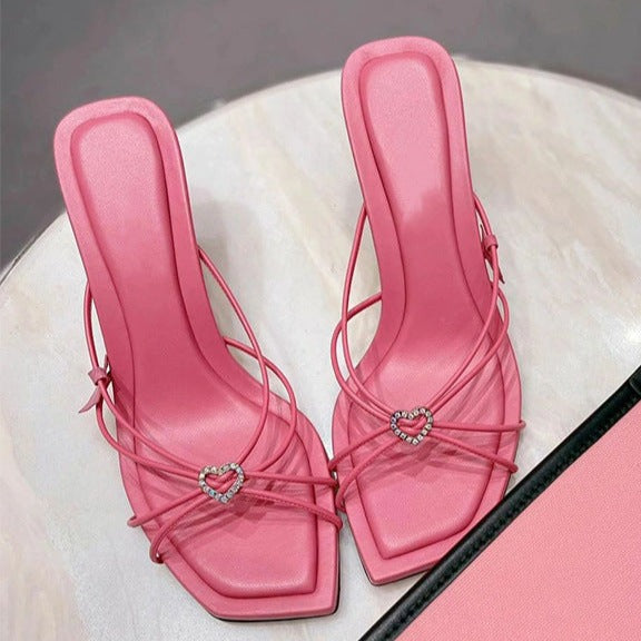 SUZY HEART HIGH HEELS SANDALS