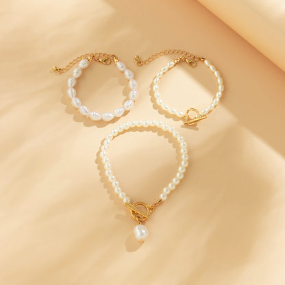 ROSETTE PEARL NECKLACE/BRACELET