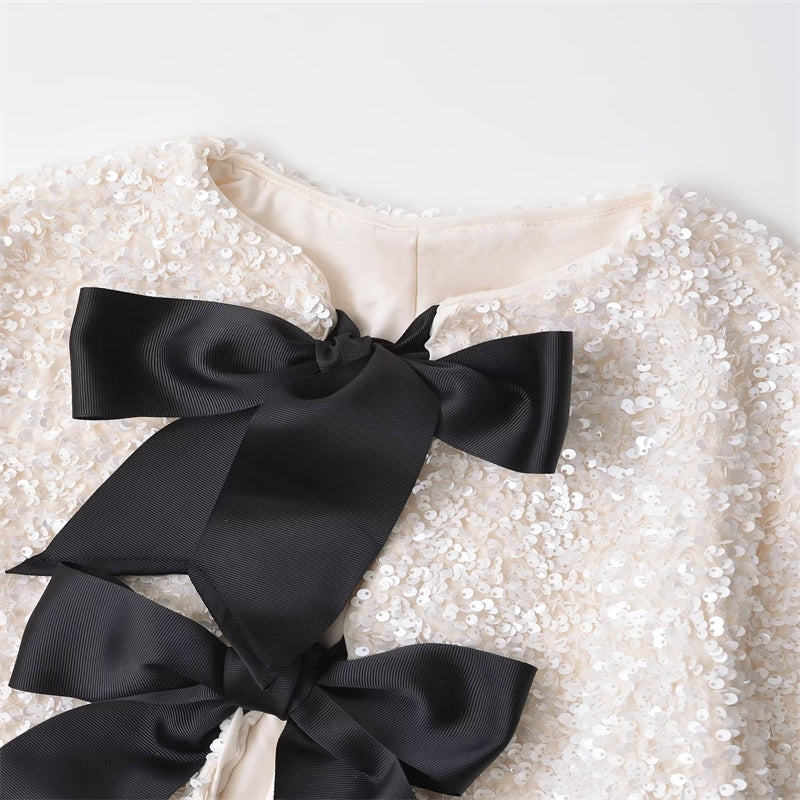 JENNY SEQUIN BOW TIE BLAZER