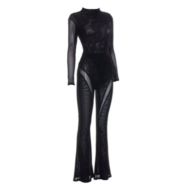 VALENTINA CUT OUT MESH JUMPSUIT TROUSERS